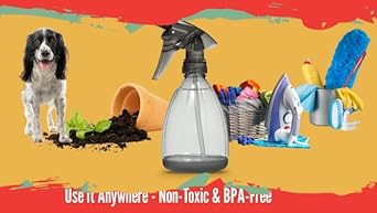Bar5F Plastic Spray Bottle, 12 oz | Leak Proof, Empty, Trigger Handle, Adjustable Fine to Stream, Refillable, Hair Salons & Spas, Household Cleaners, Cooking | Smoke Grey (1)
