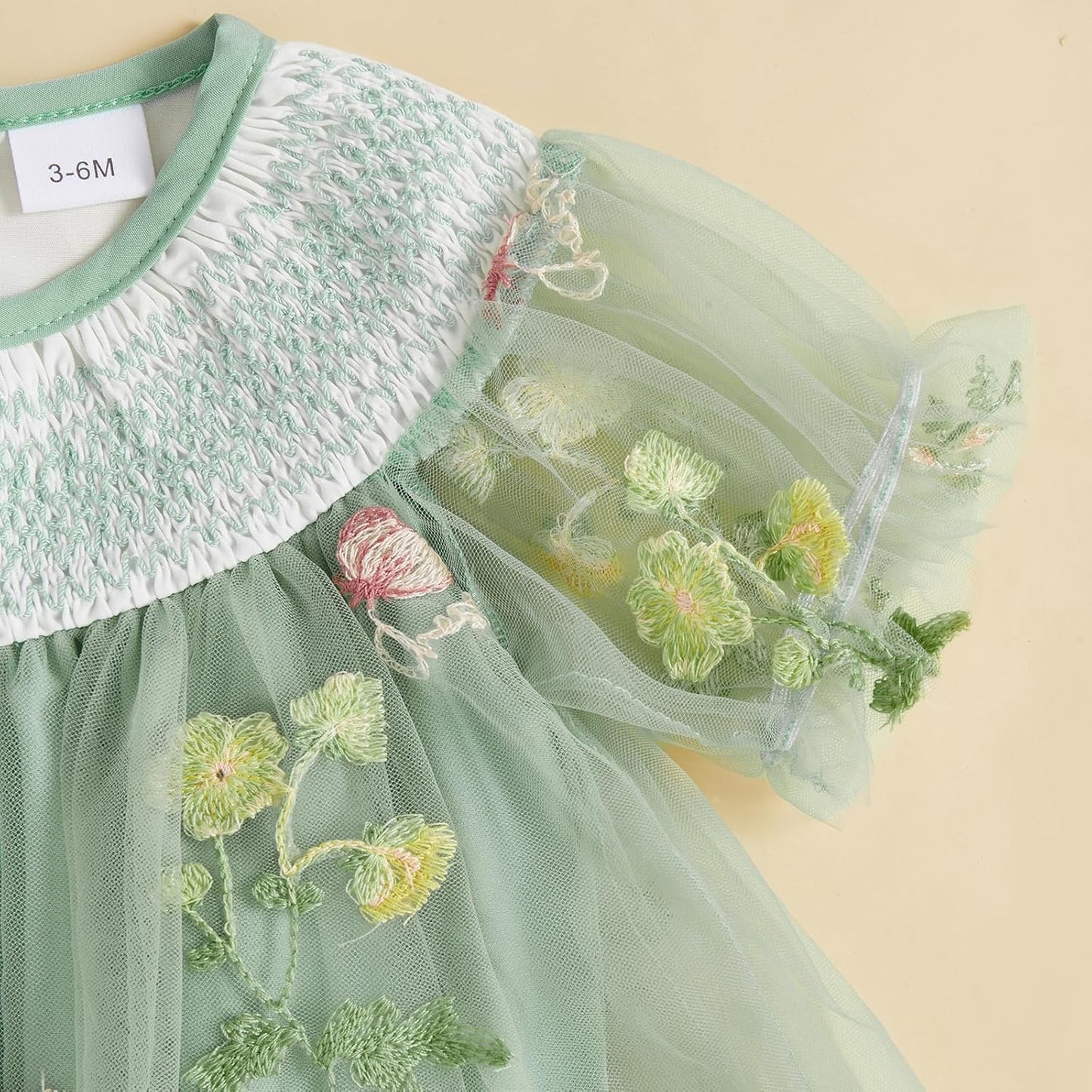 Baby Girls Tulle Tutu Dress Party Holiday Princess Dresses Infant Toddler Embroidery Flower Fairy Romper Dress - TrendyLookz