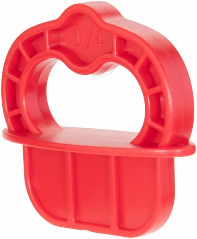 Plutreas Deck Board Jig, 12 Pcs Deck Spacer 1/4" Red Deck Jig Spacer Rings