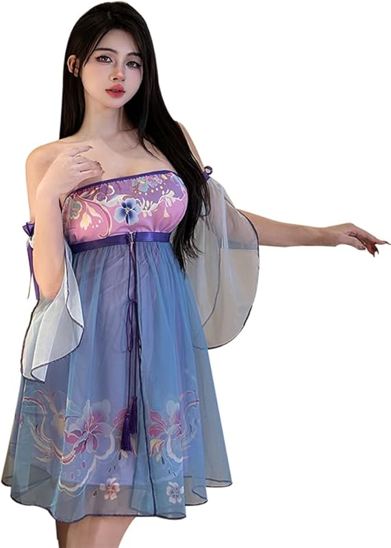 SINROYEE Women Sexy Cosplay Lingeries Anime Maid Dress Halloween Chinaese Classical Cosplay Princess Dancer Outfit