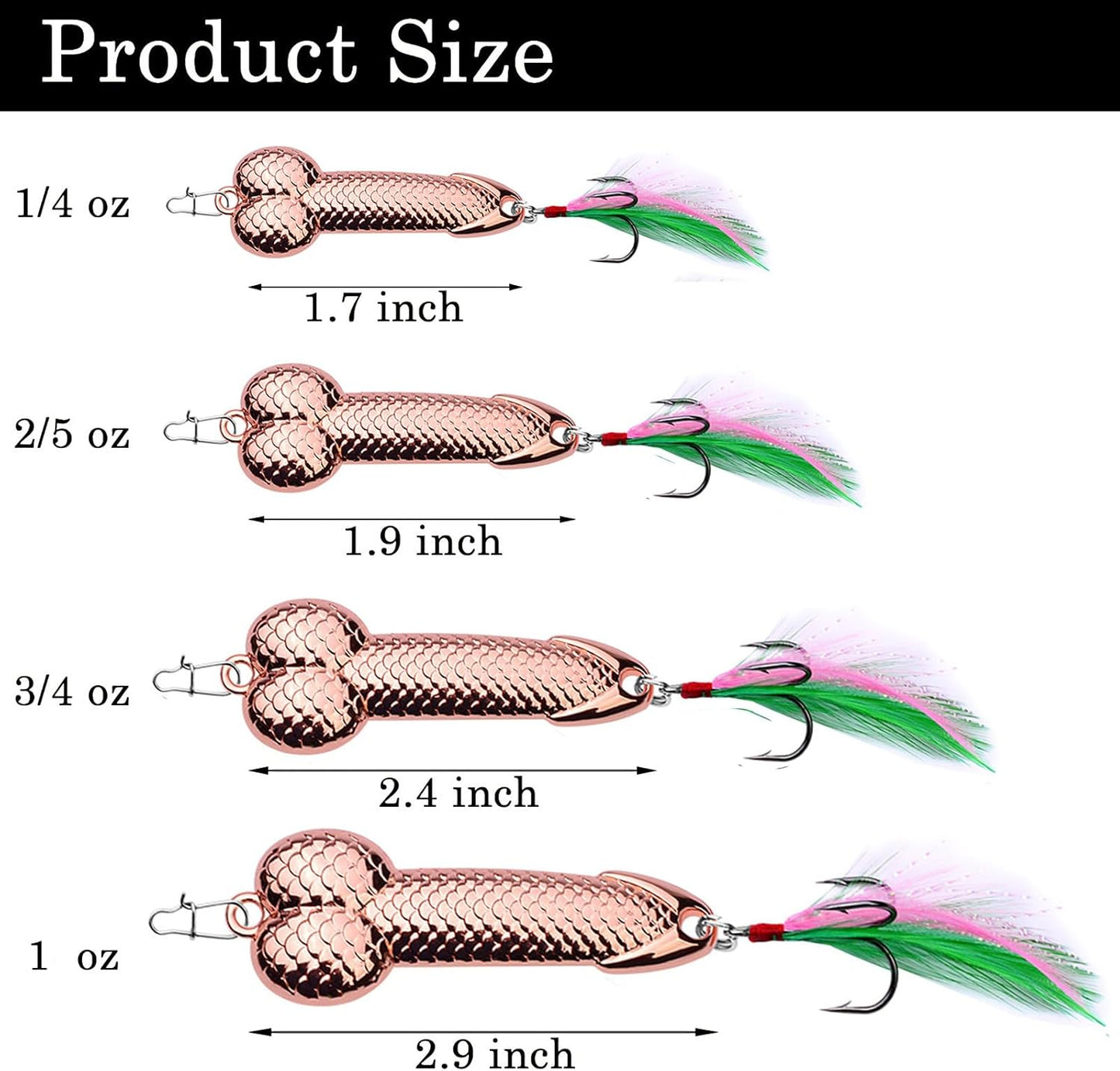 Fishing Lures Gag Gift for Men, White Elephant Gift Father's Day Angler Fishermen Metal Luminous Long Casting Sequin Spoons Lures for Bass