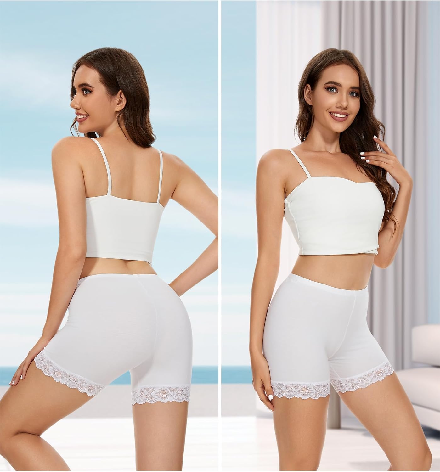 MANCYFIT Women's Anti-Chafing Lace Biker Shorts for Under Dresses and Skirts