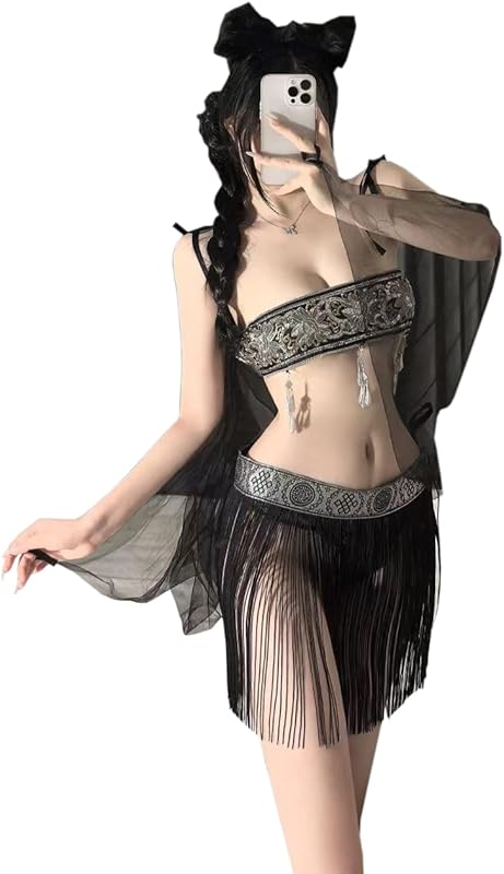 SINROYEE Women Sexy Cosplay Lingeries Anime Maid Dress Halloween Chinaese Classical Cosplay Princess Dancer Outfit