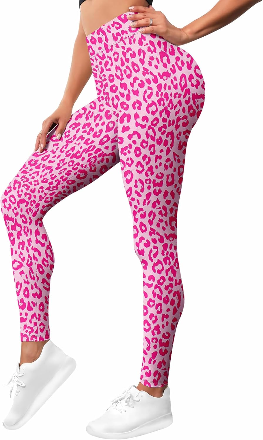 Leggings for Women Workout Funny Printed Gym Athletic Womens Yoga Pants Camo Print Legging Camouflage Floral Tropical Pants