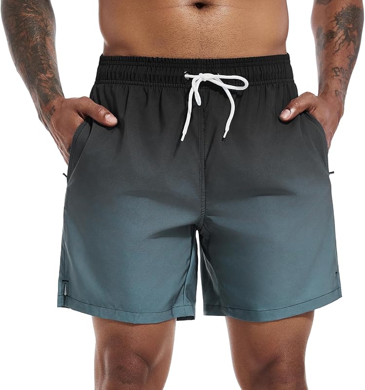 SILKWORLD Men's Swim Trunks Quick Dry Beach Shorts with Pockets