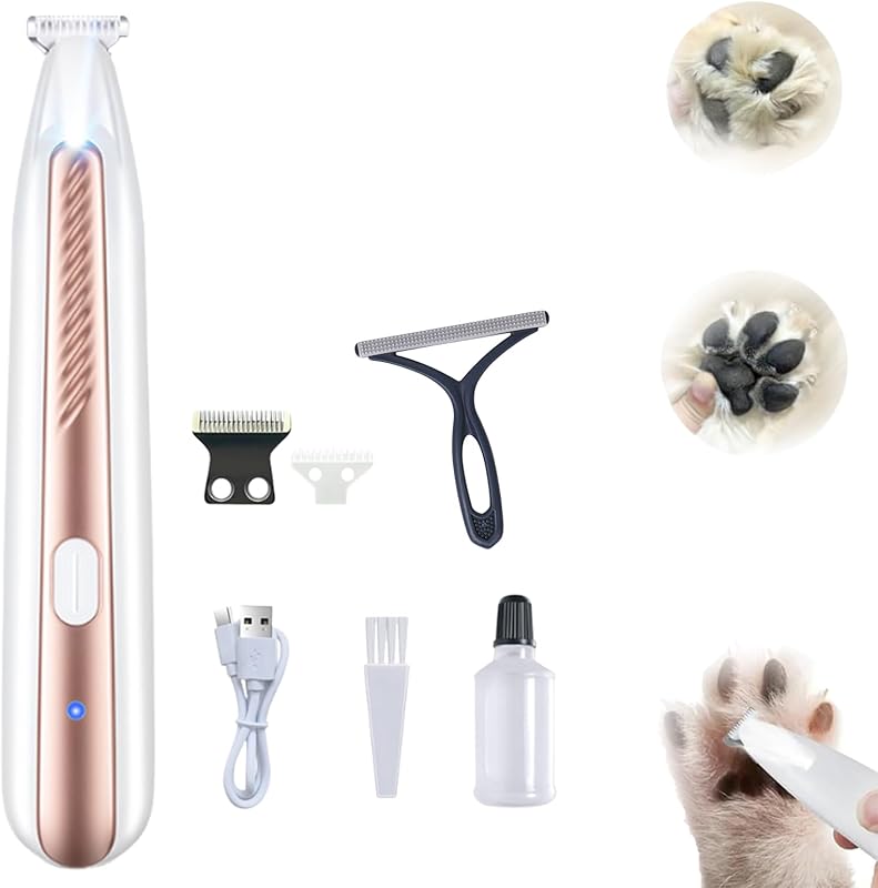 Belvedere Cat Trimmer, Belvedere Cat Grooming Trimmer, Rechargeable Quiet Pet Shaver for Paws, Ears, Eyes, Face and Buttocks (F2 White) - TrendyLookz