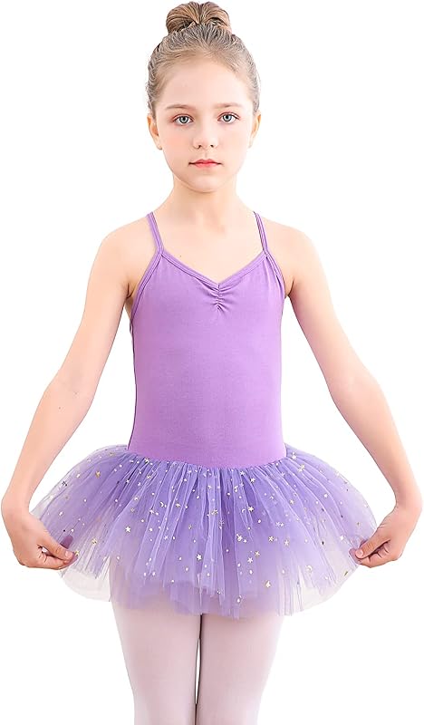 Bezioner Girls' Ballet Dress with Tutu Skirt Children Cotton Leotard Sleeveless Dance Outfits - TrendyLookz