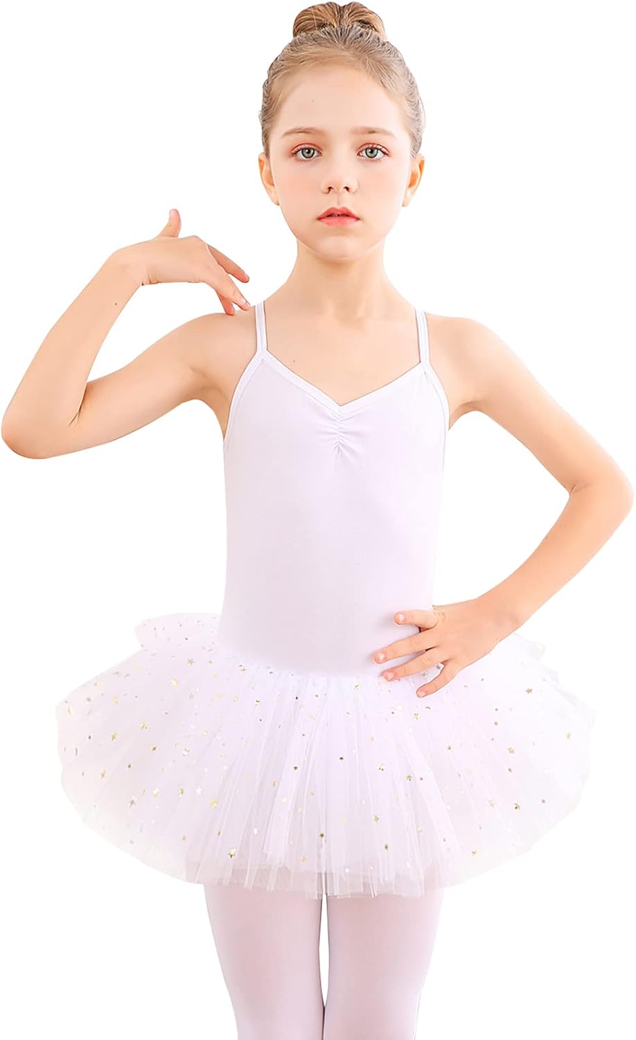 Bezioner Girls' Ballet Dress with Tutu Skirt Children Cotton Leotard Sleeveless Dance Outfits - TrendyLookz