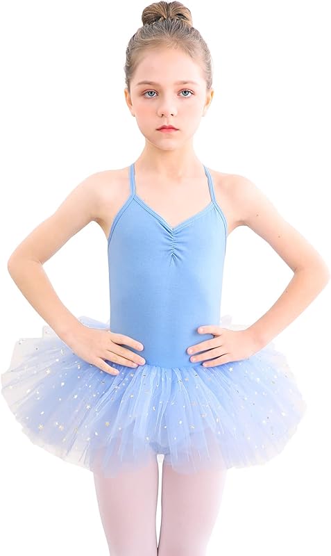 Bezioner Girls' Ballet Dress with Tutu Skirt Children Cotton Leotard Sleeveless Dance Outfits - TrendyLookz