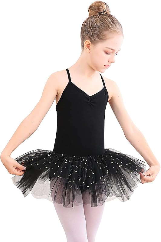 Bezioner Girls' Ballet Dress with Tutu Skirt Children Cotton Leotard Sleeveless Dance Outfits - TrendyLookz