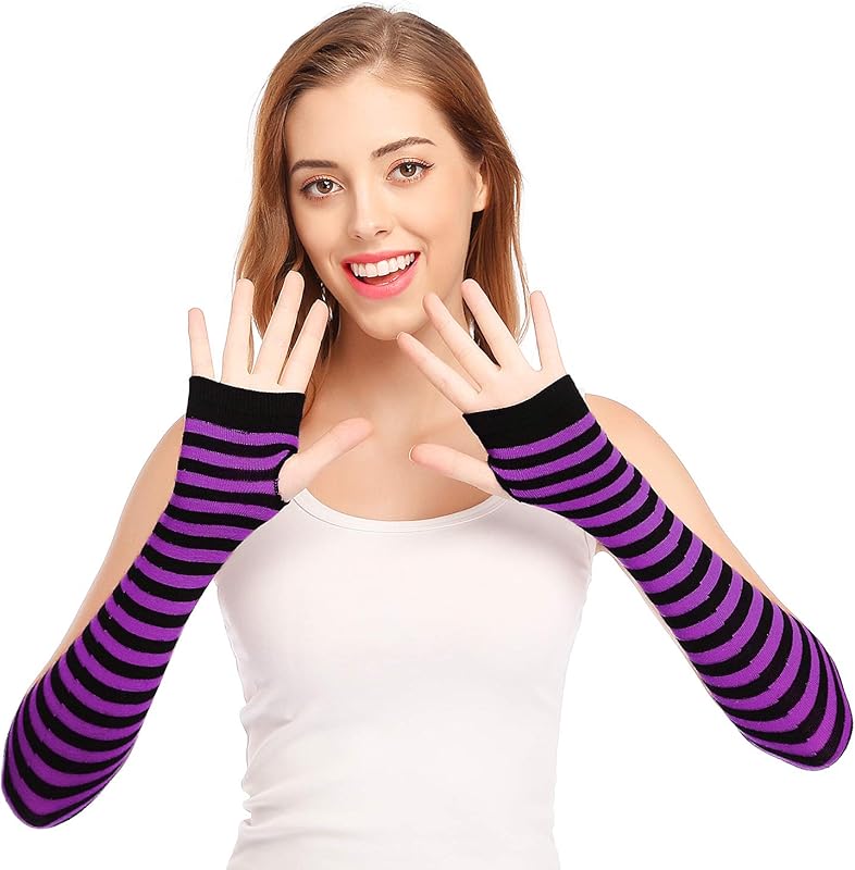 Bienvenu Punk Gothic Rock Long Arm Warmer Fingerless Gloves - TrendyLookz