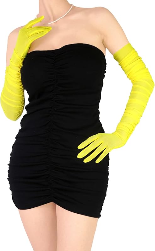 Women's Sexy Sheer Gloves Mesh Tulle Super Long Gloves Opera Christmas Costume Party Dance Glove