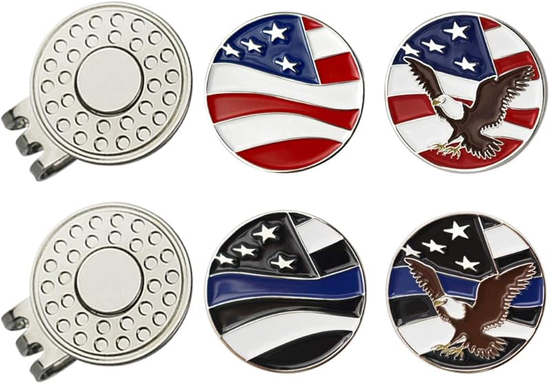 Golf Ball Markers with Hat Clips Value Sets for Men Women Golfer, Removable Attaches Easily to Golf Cap Premium Gifts