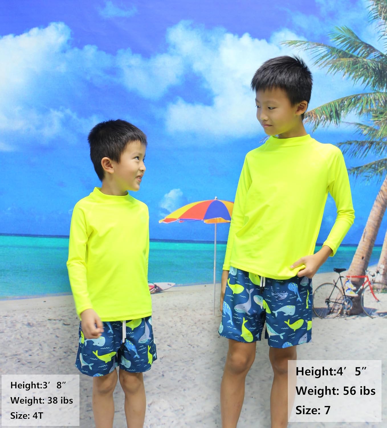 MILANKERR Toddler Boys Rash Guard Sets,Swim Trunks with Compression Liner UPF50+