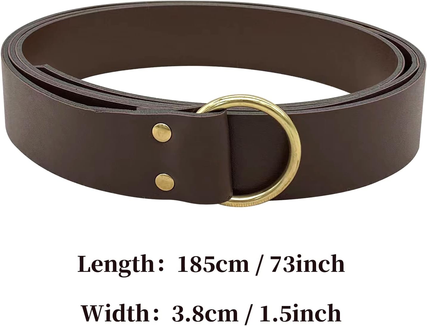 HiiFeuer Medieval PU Leather Ring Belt, Retro Renaissance Rivets Belt for LARP, Ren Faire & Parties