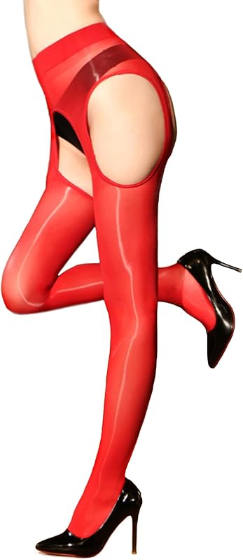 Shiny Suspender Pantyhose for Women Sheer Garter Tights Suspender Stockings