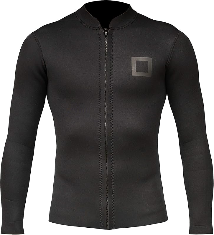 Men's Wetsuit Top Jacket 2mm or 3mm - Neoprene Long Sleeve for Warmth & Comfort, Extended Back Flap - Ideal for Surfing, Snorkeling & Watersports