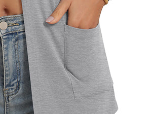 Women's 3/4 Sleeve Open Front Cardigan Casual Loose Lightweight Cardigans with Pockets