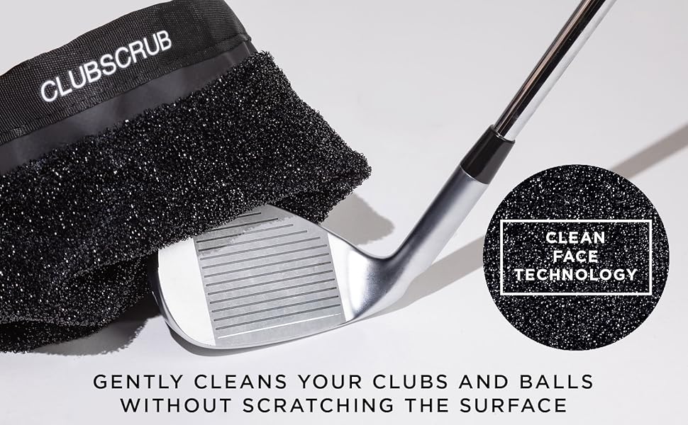 Golf Club and Golf Ball Cleaning Bag, Waterproof Clean Face Technology Liner, Detachable Clip, Machine Washable, Cleans Club Grooves, Dry Exterior (Neoprene or Microfiber Option Available)