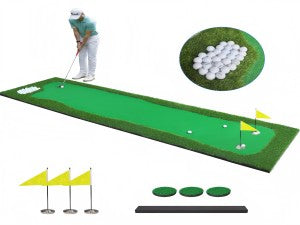 Golf Putting Mat Indoor & Outdoor Professional Practice Putting Green Mat with Distance Marker Anti Slip Backing Golf Accessories Portable Training Matt