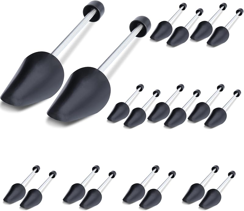 YOLOPARK 10 Pairs Plastic Shoe Trees for Mens 6-12, Women Size 4-8, Shoe Stretcher with Adjustable Spring for Sneakers