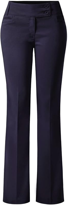 Design by Olivia Women's Relaxed Boot-Cut Office Pants Trousers Slacks