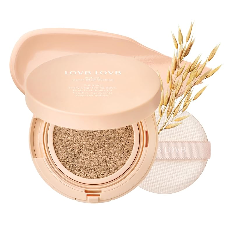 Natural Cover Glow Cushion Foundation | Satin Radiant Finish | Korean Foundation Makeup | Long-Lasting Natural Coverage | for All Skin Types 0.42 oz. (23N Natural Beige)