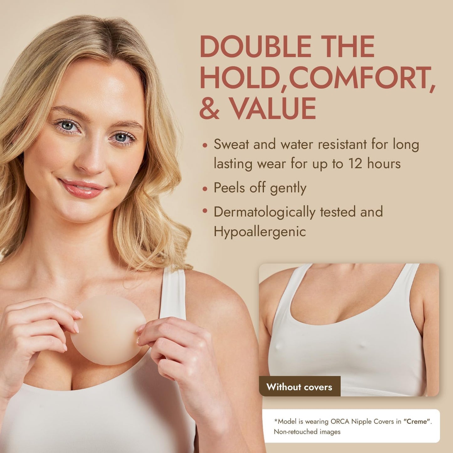Nipple Cover - Available in 6 Skin Tones, Adhesive Silicone Reusable Pasties, Covers Stickers