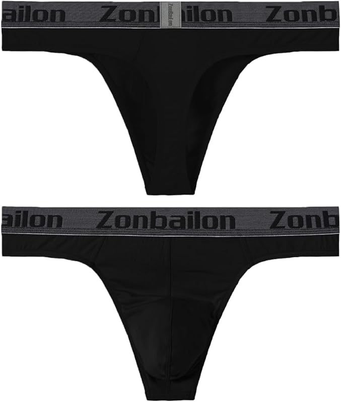 JINSHI Men's Bamboo Viscose Thong Sexy T-back Mens Underwear Low Rise Stretch Tagless Underwear Multi M L XL XXL
