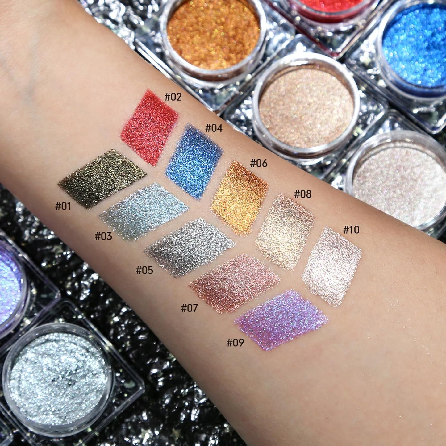 Single Shimmer Cream Eyeshadow, Rose Metallic Highly Pigmented Monochrome Eye shadow Palette, Blendable Sparkly Eye Glitter Waterproof Natural Mini EyeMakeup Brightener Highlighter for 24 hours makeup