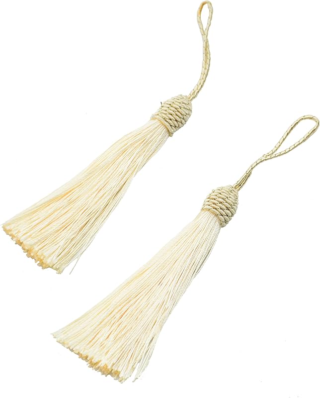 Makhry 20pcs 15.5cm/6 Inch Silky Floss Bookmark Tassels with 2-Inch Cord Loop and Small Chinese Knot for Jewelry Making, Souvenir, Bookmarks, DIY Craft Accessory (Peach Pink)