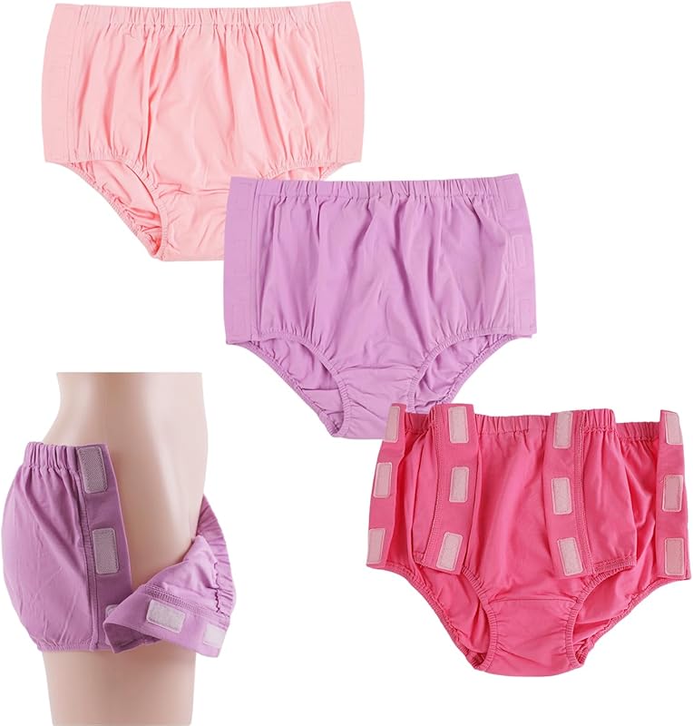 3 Pack Cotton Post Surgery Underwear for Women, Adaptive Underwear, Tear Away Underwear, Reusable Incontinence Underpants