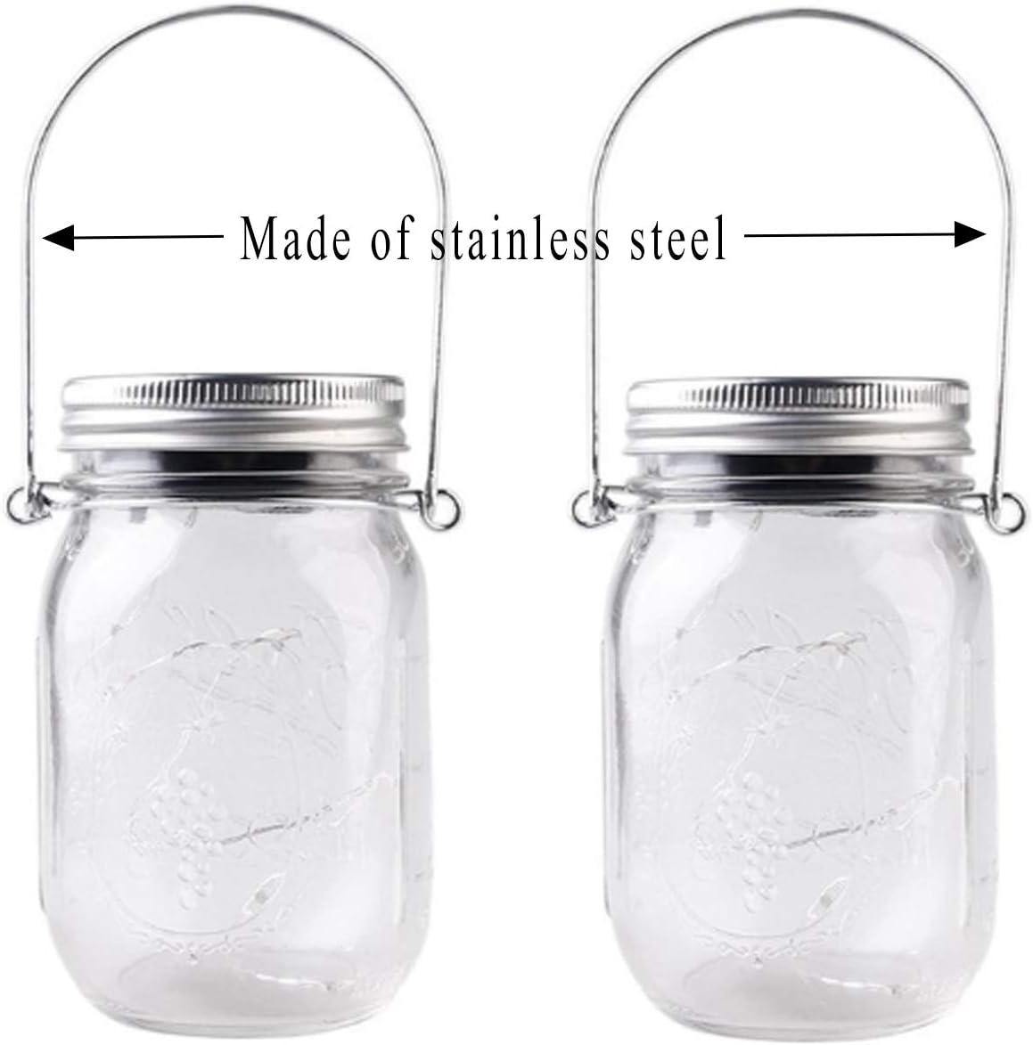24PCS Stainless Steel Mason Jar Wire Hangers 3.9″×2.6″ Regular Mouth Wire Handles for Mason, Ball, Canning Jars, Ball Pint Jar