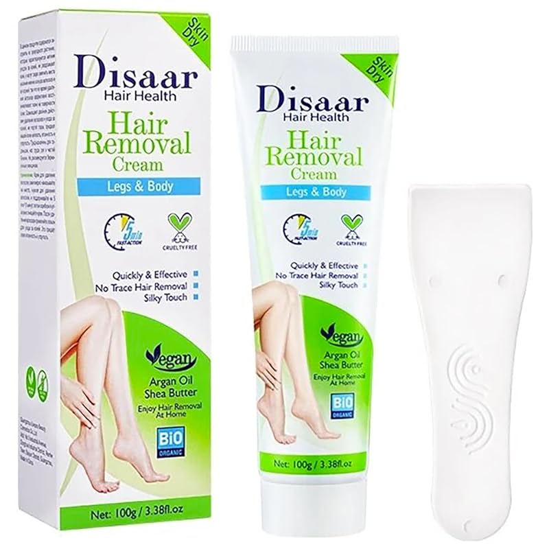 Hair Removal Cream Legs Body 5 min Fast-Action Armpits Breasts Arms Bikini Area Vegan All Type Of Skin 100g / 3.38fl.oz (Cucumber Sage Extract - Normal Skin)