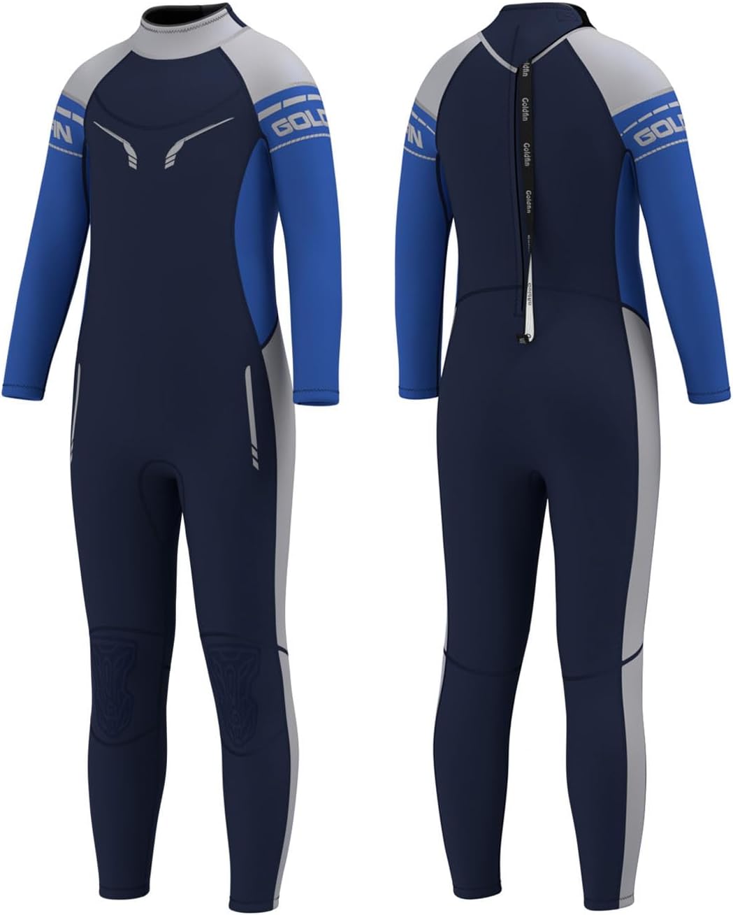 Goldfin Kids Wetsuit, Boys Girls 3mm Wet Suits Youth Toddler Neoprene Back Zip Keep Warm for Cold Water Swimming Diving Snorkeling Surfing Paddleboarding