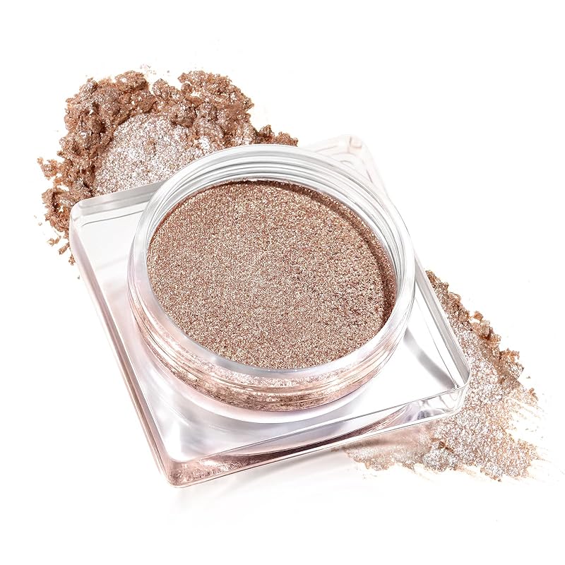 Single Shimmer Cream Eyeshadow, Rose Metallic Highly Pigmented Monochrome Eye shadow Palette, Blendable Sparkly Eye Glitter Waterproof Natural Mini EyeMakeup Brightener Highlighter for 24 hours makeup