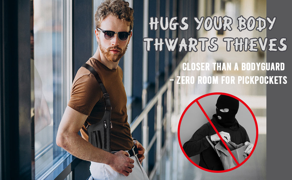 Double Shoulder Armpit Bag, 2025 New Men Anti-Theft Underarm Wallet Pocket Holster Phone Leisure Double Shoulder Pouch