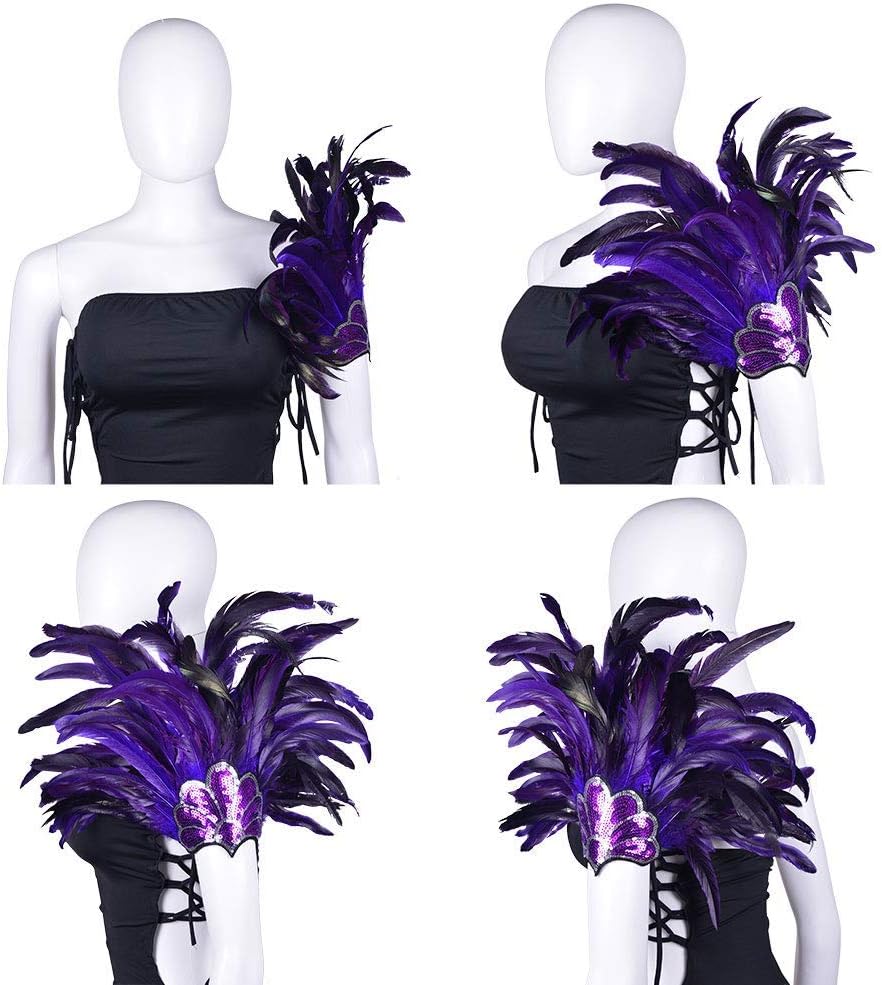 HOMELEX Women's Black Feather Headpiece Carnival Caribbean Headdress Showgirl Accessories