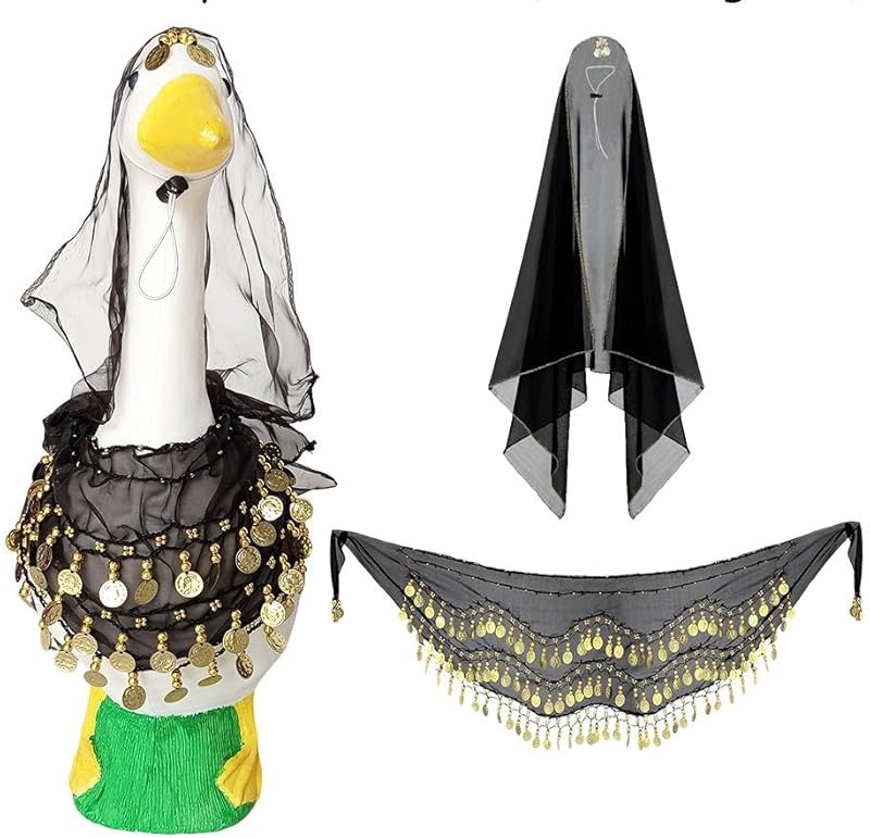 Porch Goose Summer Outfit, Porch Goose Clothes with Yellow Polka Dot, for 23"/17" Lawn Goose Statue,Goose Clothes for Yard Goose