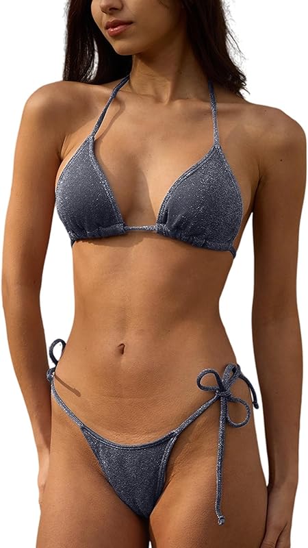 Bikini Sets Women Thongs Cheeky Two Piece Swimsuit Sexy Swimwear Triangle Cute Bathing Suit String