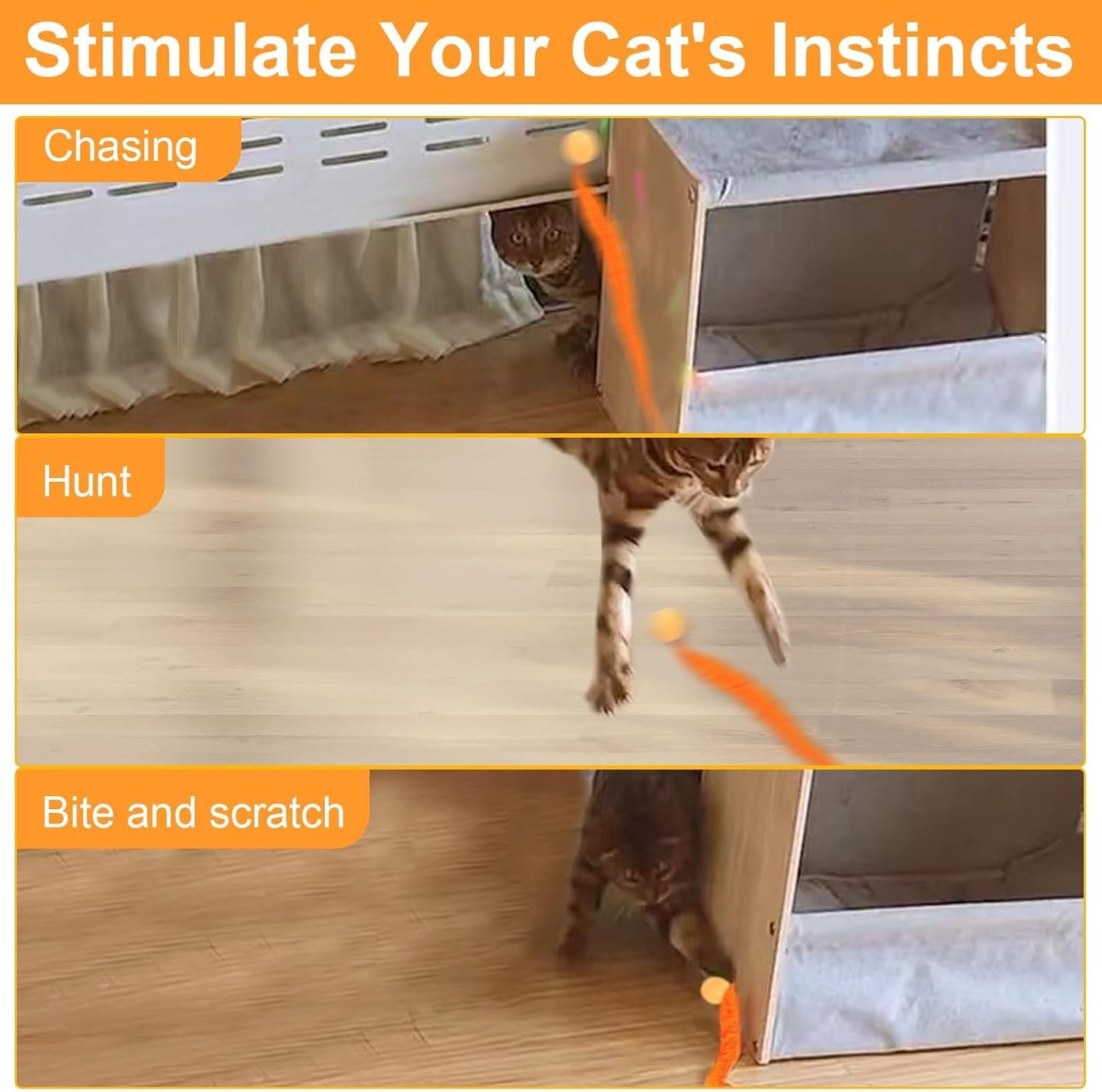 Yuannee Balle Chat,6 PCS Balle Interactive pour Chat avec Plumes Jouet Magique Rebondissant en Caoutchouc Multicolore Balles de Jeu d'Intérieur à Longue Queue Stimulation Motrice pour Chaton & Adulte