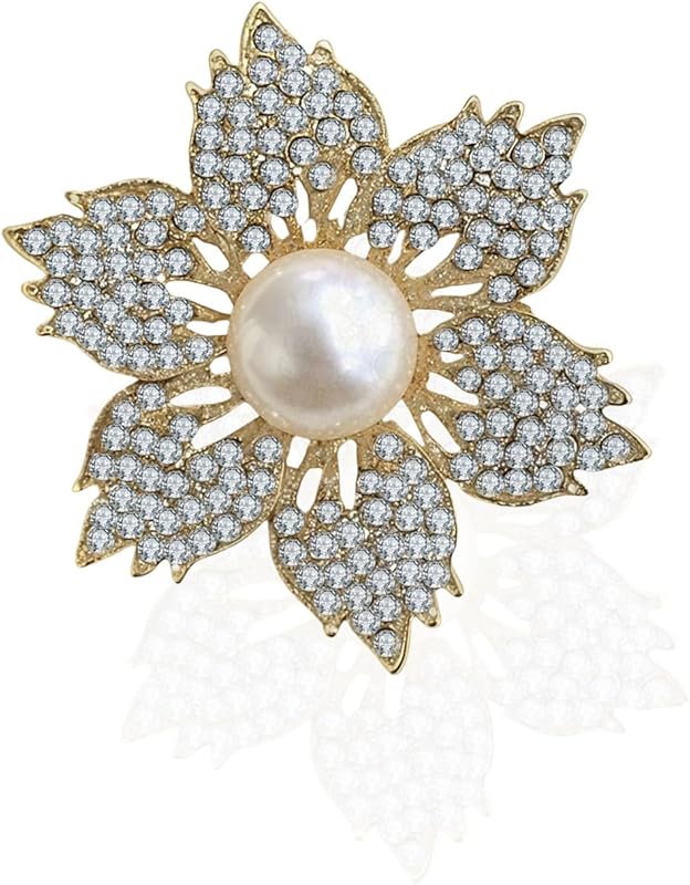 brooches for women, la luen Bow Brooch Pins Sweater Shawl Clips Faux Pearl Brooch Pins for Women
