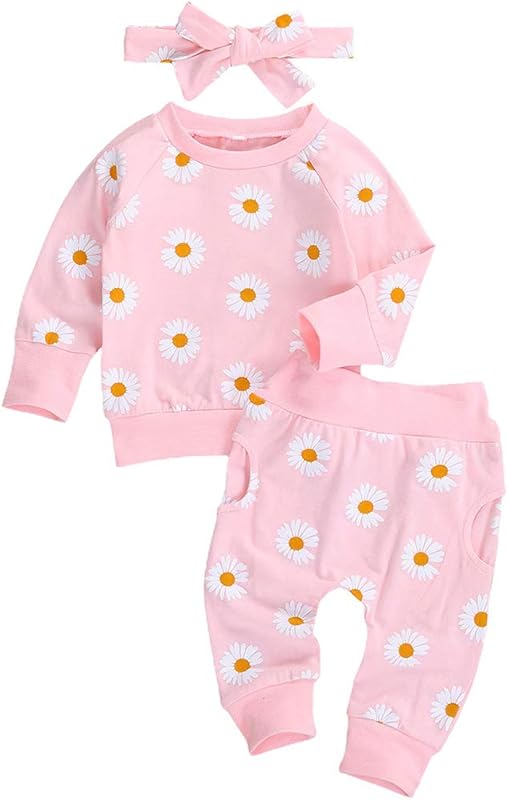 Newborn Infant Baby Girl Clothes Set Sweatshirts Tops Pants Toddler Girl Outfits Gifts 3 6 9 12 18 24 Months