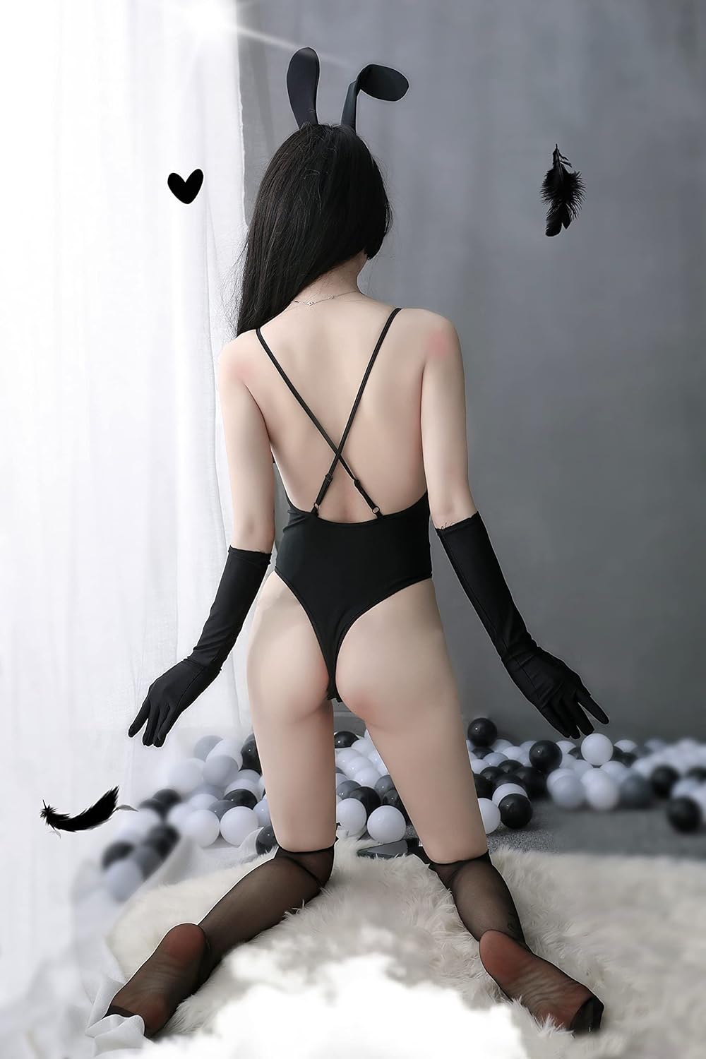 SINGUYUN Womens Sexy Bunny Costume Bunny Girl One Piece Bodysuit Anime Cosplay Rabbit Party Clothing