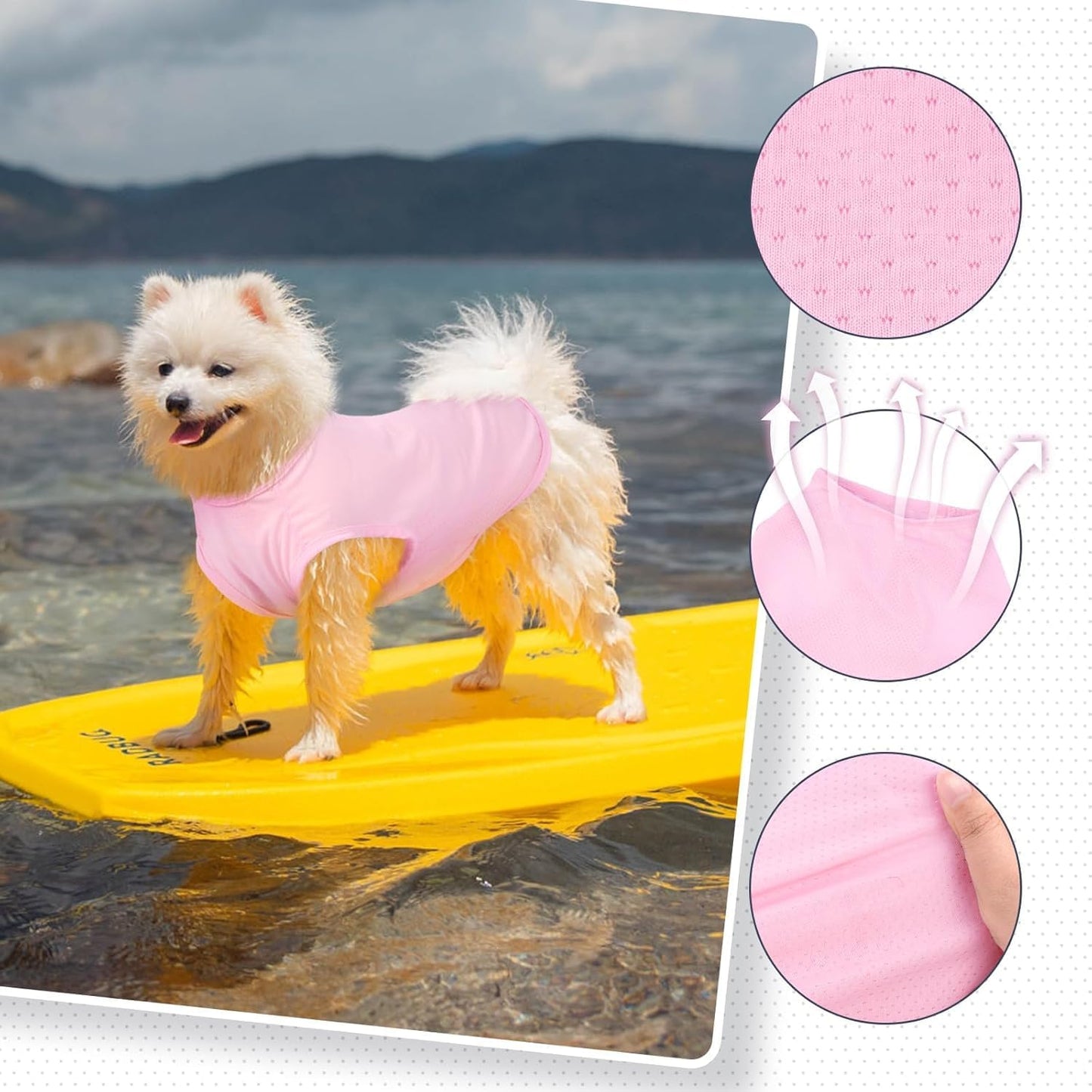 Hunde Shirt Sommer, Kühlwesten für Hunde, Hund UV Schutz T-Shirt, Hundekostüm, Hundehemd Tshirt, Haustier Tshirt für Kleine Mittelgroße Hund Katzen, Haustier Kleidung für Chihuahua, Yorkie (Rosa,M)