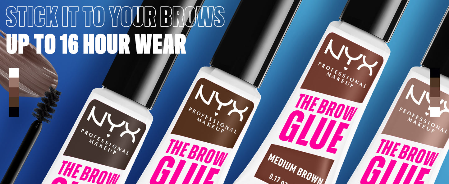 NYX PROFESSIONAL MAKEUP The Brow Glue, Extreme Hold Tinted Eyebrow Gel - Dark Brown