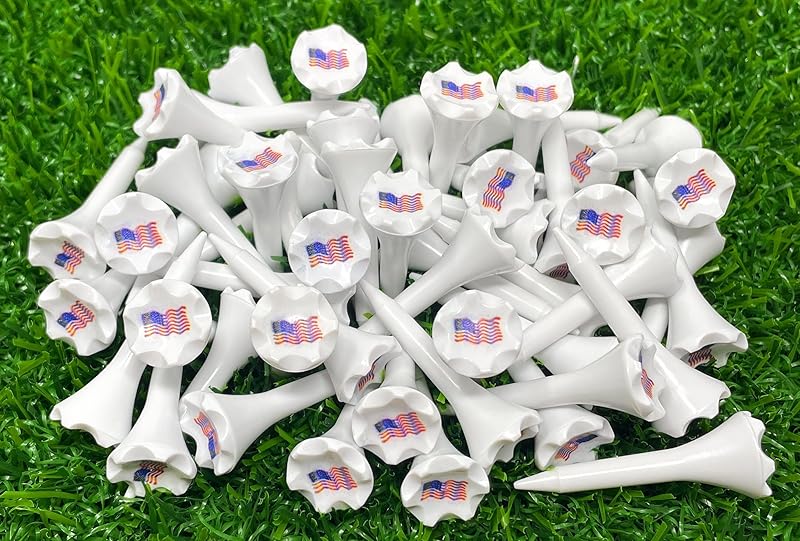 NorthPointe 1 ½” Plastic Golf Tees – Short Tees for Irons, Par Threes, Hybrids, and Driving Range - Pack of 50 or 100 Bulk in High Visibility White Durable Plastic