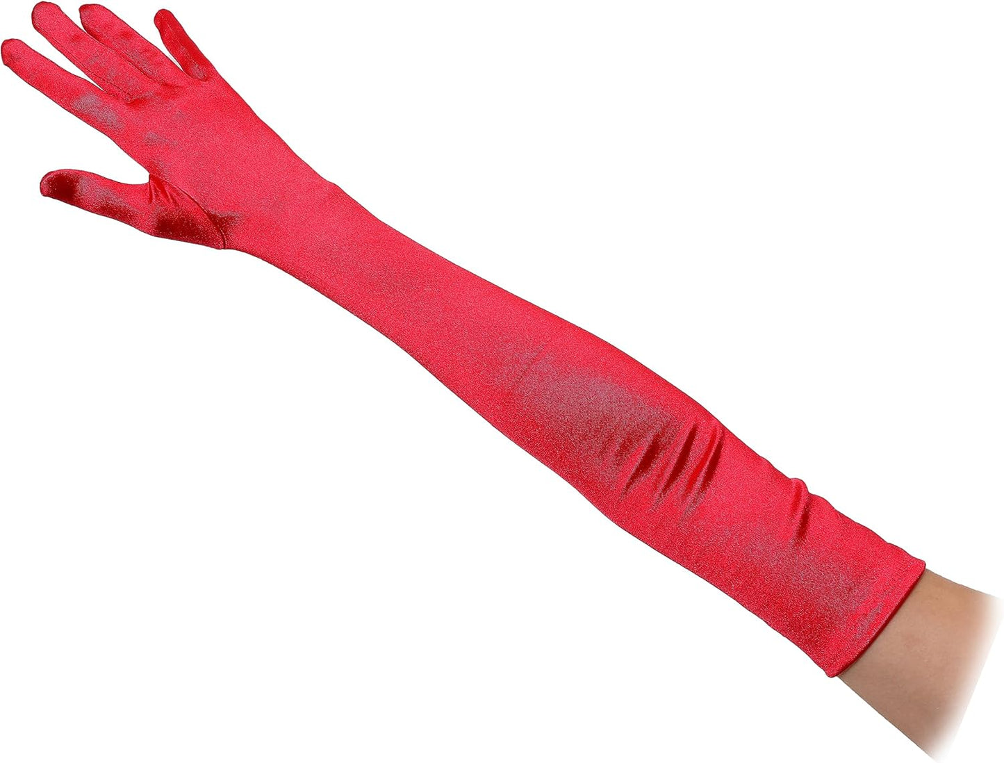 23" Extra Long Super Stretch Over the Elbow Party Bridal Dance Sexy Satin Gloves A-Grade Quality 16BL 58cm