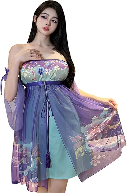 SINROYEE Women Sexy Cosplay Lingeries Anime Maid Dress Halloween Chinaese Classical Cosplay Princess Dancer Outfit