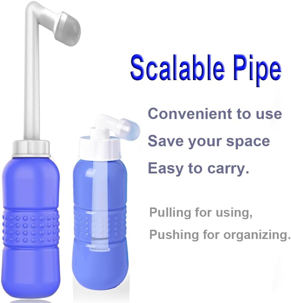Antallcky Upgraded Portable Travel Bidet Butt Cleaner Wiper Hand Personal Bidet Sprayer for Toilet, Anal Perineal Cleansing Bottle for Men,Women-450ML,Blue